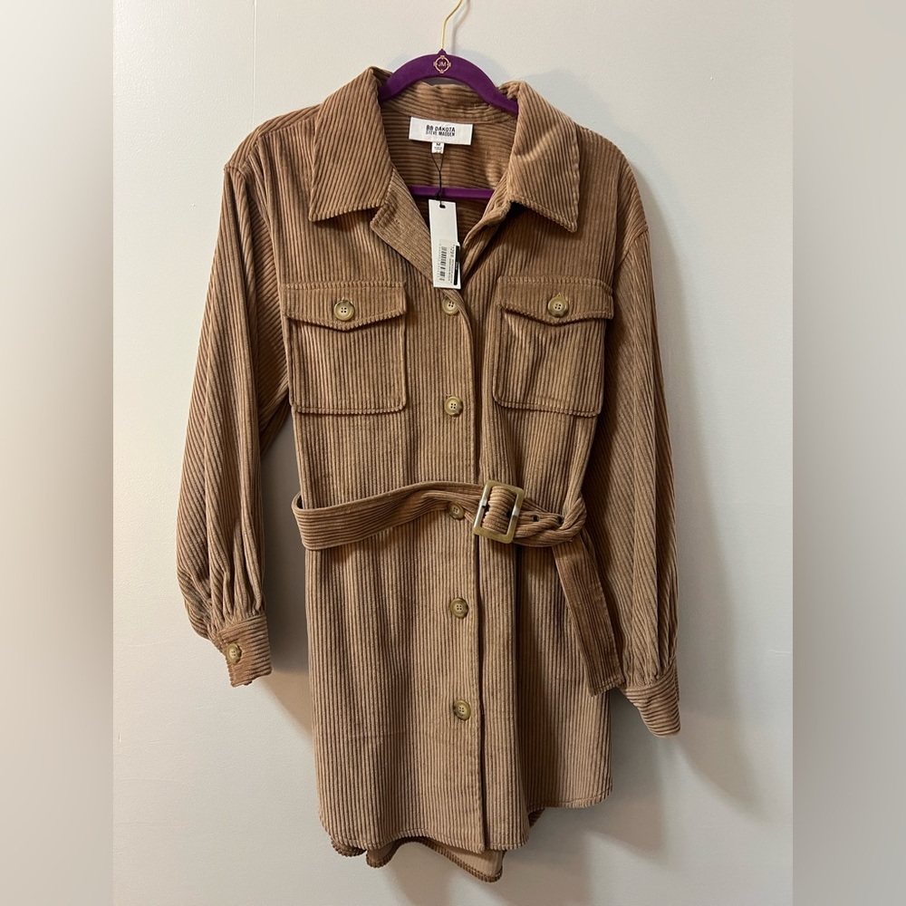 BB Dakota Tan Corduroy Button Down Dress